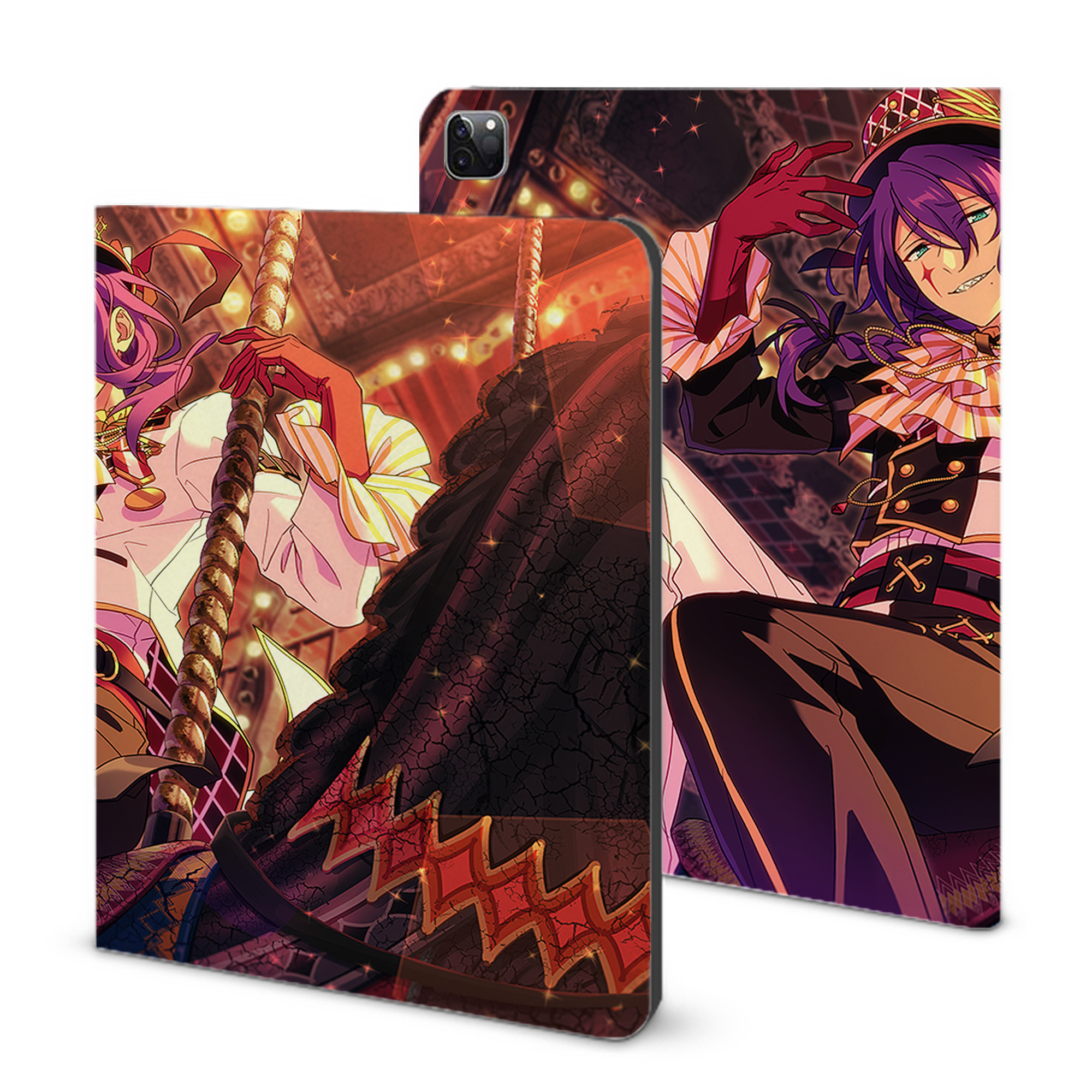 （画像用） あんさんぶるスターズ! Ensemble Stars IPad ケース ブック型 PUレザー TPU 耐衝撃 軽量 薄型 ペン収納なし 全面保護 IPad 各モデル対応